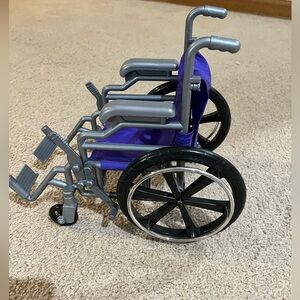 Foldable Wheelchair Fits 18" Doll Purple